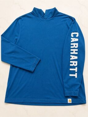 Carhartt Force Relaxed Fit Blue Long Sleeve Shirt Size 2XL